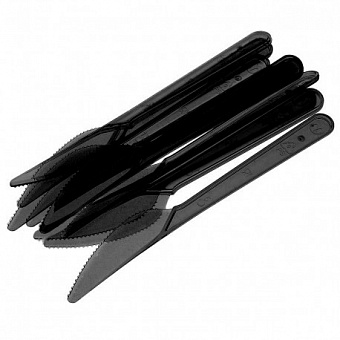 Нож столовый пластик черный "Кристалл"  (100) (х2400)