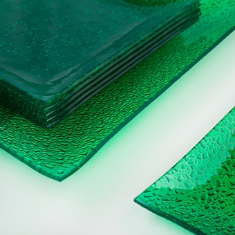 Тарелка стеклянная 19,5х19,5 см, цвет зелёный