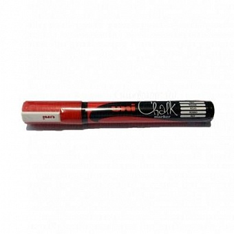 маркер uni chalk pwe -5м,1,8-2,5 мм. красный