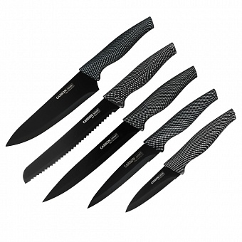 Набор ножей кухонных SATOSHI Карбон, 6 предметов, в магнитной коробке