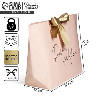 Пакет подарочный «Present for you», 42 х 27,5 х 12 см 4785011