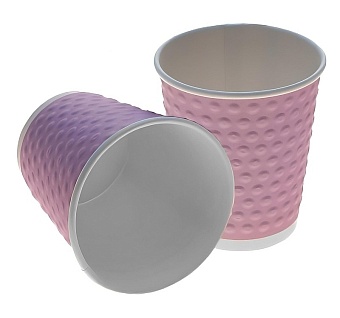 стакан одноразовый бумажн 2х сл. 250 мл лаванда с конгрев. bubbles (280) мл d=80мм для гор.(40/1000)