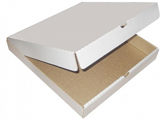 320х320х40 Коробка под пиццу белая гофрокартон, скош. углы (х50)