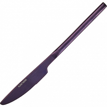 Нож столовый «Саппоро бэйсик»;сталь нерж.;,L=85/220,B=18мм; фиолетовый,матовый
