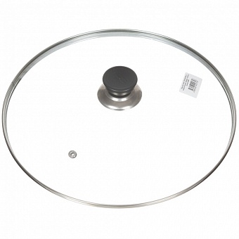 Крышка для посуды стекло, 30 см, Daniks, металл обод, кнопка пластик, HA231