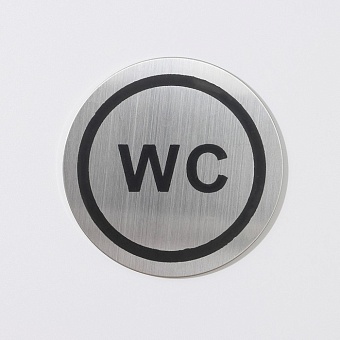 Табличка информационная "WC" 6х6 см, нержавеющая сталь, самоклеящаяся 7096659