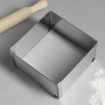 Форма для выпечки с регулировкой размера "Квадратная", H-8,5 см, 25х25 - 48х48 см 4604531