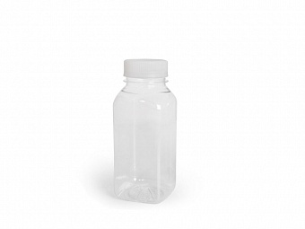 Бутылка ПЭТ 0.33л D=38 BRC (Бесцветная) с колпачком квадратная(100)