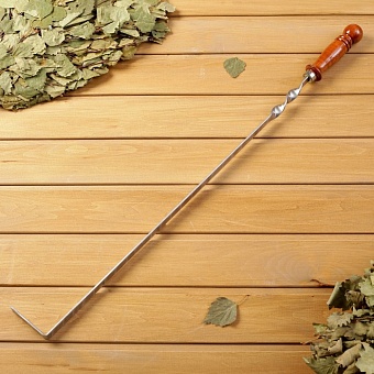 Кочерга узбекская с деревянной ручкой, с узором, 60/1,6см, сталь 3мм 5164426