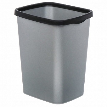 Контейнер для мусора пластик, 10 л, прямоугольный, с фиксатором, серый металлик, черный, Violet, Tan