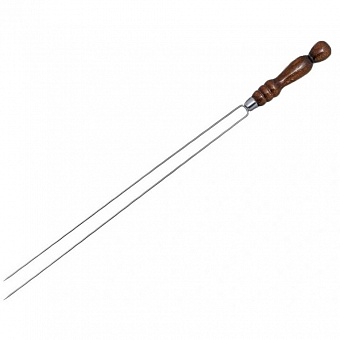 Шампур - двойная вилка для гриля 400х3 мм. нерж с ручкой