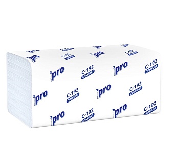 Полотенца бумажные д/диспенсеров "V-сложение" 1-сл,250л, 25гр "PRO" (20шт. в упаковке) (C192)