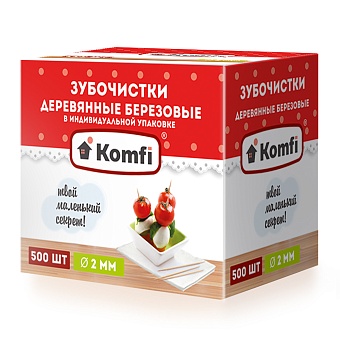 *ЗУБОЧИСТКИ 500шт. (инд.упаковка) Komfi [KWN206K]