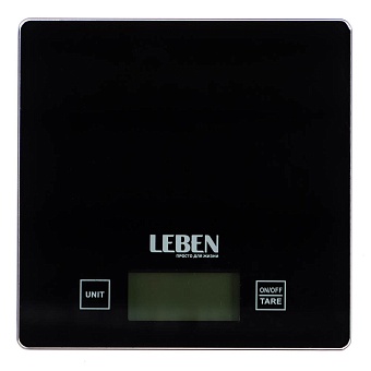 leben весы кухонные электронные, стекл.платформа, макс.нагр. 5кг (точн.измер. 1гр)
