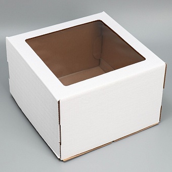 Коробка для торта с окном «Белая» 30 х 30 х 19 см 9285721