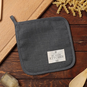 Прихватка Этель ECO grey, 19х19 см, 100% лён, 245 г/м2 10179632