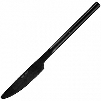 Нож столовый «Саппоро бэйсик»;сталь нерж.;,L=85/220,B=18мм;черный,матовый