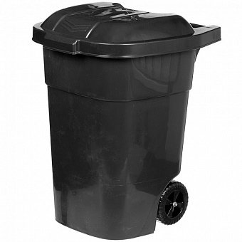 Бак для мусора пластик, 65 л, с крыш, с колесами, 46.5х52.5х66 см, в асс, Альтернатива, Эконом, М723