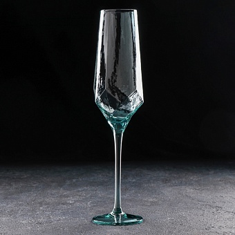 Бокал-флюте для шампанского Magistro Дарио 180мл изумруд (штучно), 5х27,5 см
