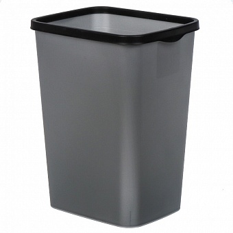 Контейнер для мусора пластик, 20 л, прямоугольный, с фиксатором, серый металлик, черный, Violet, Tan