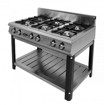 плита газовая 6-ти горел. grill master ф6пг/800 (на подставке)