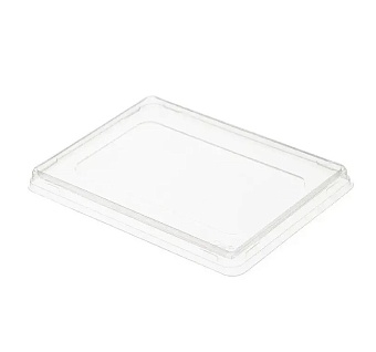 Крышка PET плоская 175x130х13,5мм для контейнера Crystal box 500мл с прямым дном (*600)