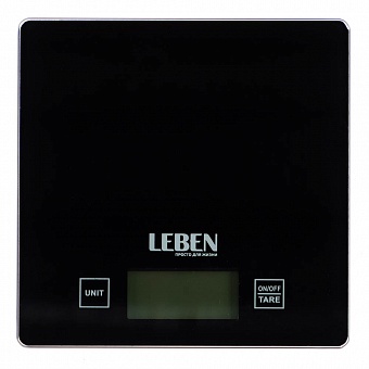 leben весы кухонные электронные, стекл.платформа, макс.нагр. 5кг (точн.измер. 1гр)