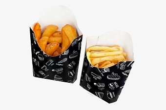 Коробка для картофеля ФРИ 100гр Complement Black 34х75х102мм, (50/*800)