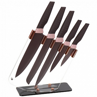 Набор ножей 6 предметов, 20 см, 20 см, 20 см, 12.5 см, 9 см, нержавеющая сталь, рукоятка пластик, с 