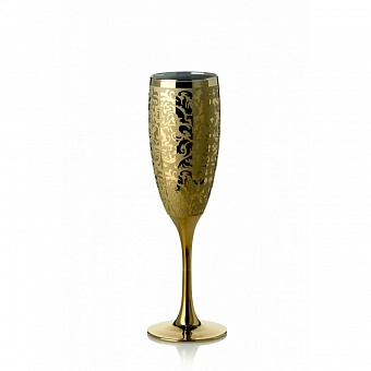 Бокал-флюте для шампанского GLASSTAR Золотой арабески-3 170мл (НАБОР 6шт)