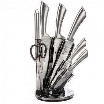 Набор ножей 8 предметов, сталь, рукоятка пластик, с подставкой, Y4-6439