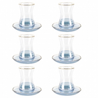 Набор восточных стаканов с блюдцами для чая 12пр. "Армуды" v=125мл.(стекло) (подарочная упаковка)