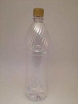 Бутылка ПЭТ 1 л BPF с колпачком (бесцветная) (х70) Россия