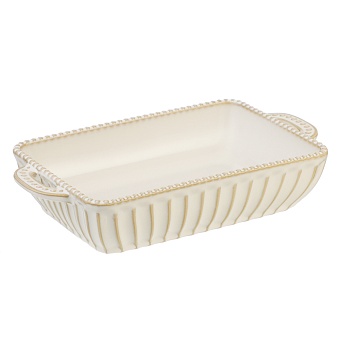 BY COLLECTION Форма для запекания и сервировки прямоугол.с ручками, керамика, 26,5х15х5,5см, бел.