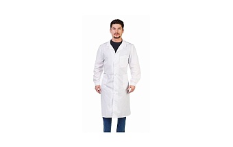 *50857000 Халат мужской (тк.Бязь,145), белый (48-50; 170-176)