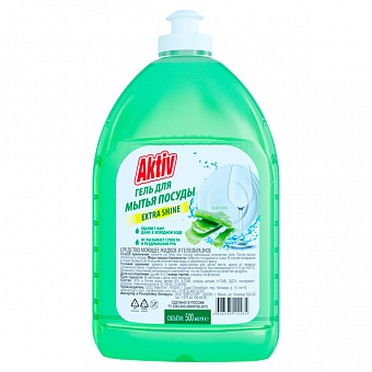Средство для мытья посуды AKTIV, алоэ-вера/лимон, 500мл,арт.см-2370,см-2371,1526.-п,137