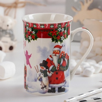 *Кружка "Дед Мороз и снеговик с лыжами" 300 мл 3324269