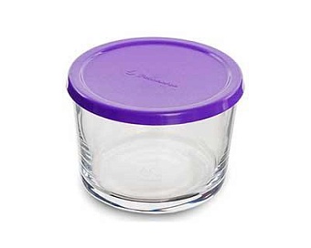 Банка PASABAHCE Basic 220мл с фиолетовой крышкой (12) 42230/Purple SL/ST