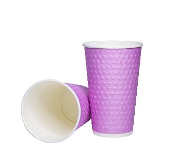 стакан одноразовый бумажн 2х сл. 300 мл лаванда с конгревом bubble (430) мл d=90мм для гор (35/700)