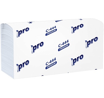 Полотенца бумажные д/диспенсеров "Z-сложения" 2-сл 150л/упак PROtissue Premium белое (C444)