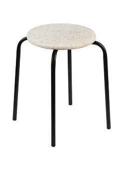 табурет 310х310х425 мм, мраморный/черный матовый, сиденье круглое, на 4-х металлических опорах, опти